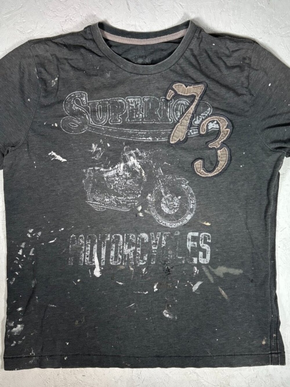 Roebuck & Co T shirt Motorcycles '73 Distressed Graphic XL Y2K Bikercore